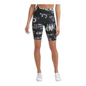 Calvin‎ Klein Performance Wick High-Waist Bike Shorts, Black Size Medium